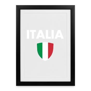 Armoiries de l’Italie - Italie - Italie - Italia - Affiche encadrée (27 × 37 cm) - noir - Devant