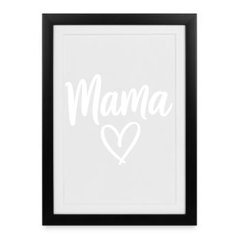 Mama Heart Script Logo - Affiche encadrée (27 × 37 cm) - noir - Devant