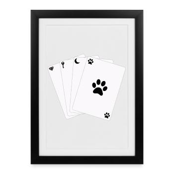 Jeu de cartes Jeu de cartes Symboles de Vie - Affiche encadrée (27 × 37 cm) - noir - Devant