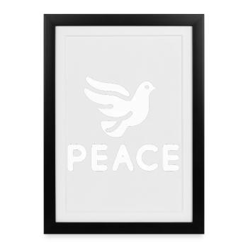 Dove of Peace Silhouette Art - Framed poster (27 × 37 cm) - black - Front