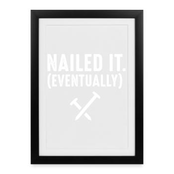 Finalement, il a réussi l’humour chrétien - Affiche encadrée (27 × 37 cm) - noir - Devant