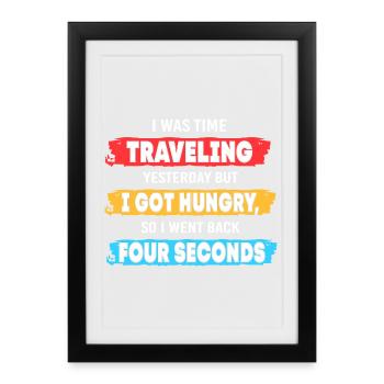 Time travel - Framed poster (27 × 37 cm) - black - Front