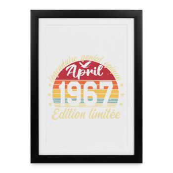 1967 April Birthday April 1967 - Framed poster (27 × 37 cm) - black - Front