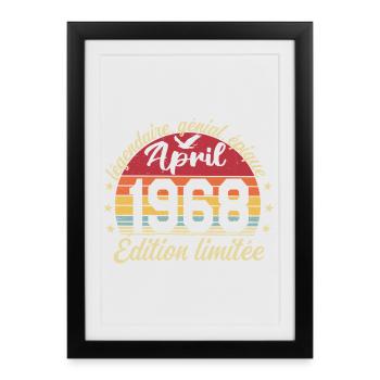 1968 April Birthday April 1968 - Framed poster (27 × 37 cm) - black - Front