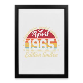 1965 April Birthday April 1965 - Framed poster (27 × 37 cm) - black - Front