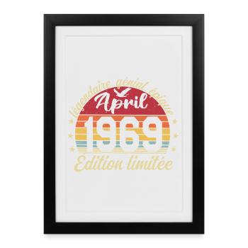 1969 April Birthday April 1969 - Framed poster (27 × 37 cm) - black - Front