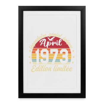 1973 April Anniversary April 1973 - Framed poster (27 × 37 cm) - black - Front