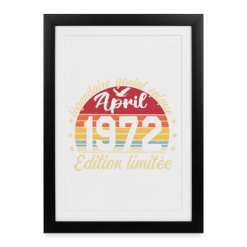 1972 April Birthday April 1972 - Framed poster (27 × 37 cm) - black - Front