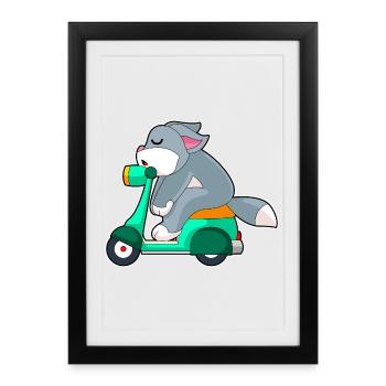 Trottinette pour chat - Affiche encadrée (27 × 37 cm) - noir - Devant