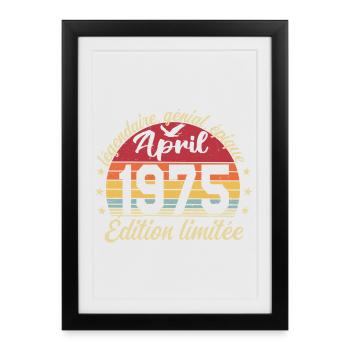 1975 April Birthday April 1975 - Framed poster (27 × 37 cm) - black - Front