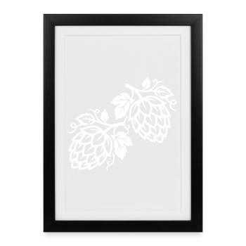 Hops Symbol Brewery - Framed poster (27 × 37 cm) - black - Front