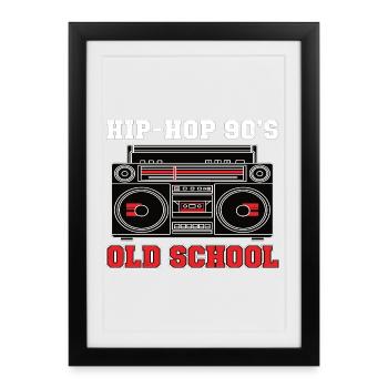 Hip Hop 90s Old School DJ Vinyl - Framed poster (27 × 37 cm) - black - Front