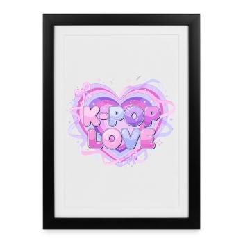 K-Pop Love Heart Pastel - Framed poster (27 × 37 cm) - black - Front