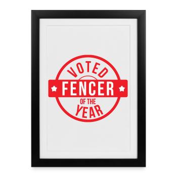 Blason Fencing The Best Escrime Vintage - Affiche encadrée (27 × 37 cm) - noir - Devant