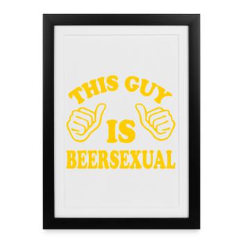 This Guy Is Beersexual - Framed poster (27 × 37 cm) - black - Front