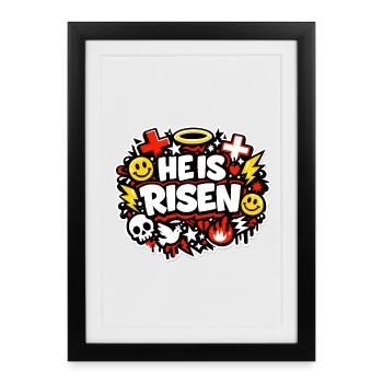 he is risen - Framed poster (27 × 37 cm) - black - Front