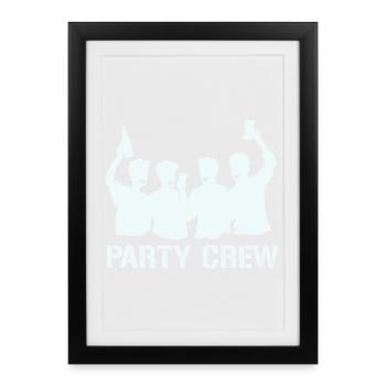 Silhouette de l’équipe de fête avec des acclamations - Affiche encadrée (27 × 37 cm) - noir - Devant