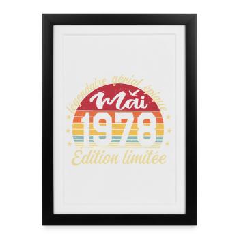 les légendes sont nées mai 1978 - Affiche encadrée (27 × 37 cm) - noir - Devant