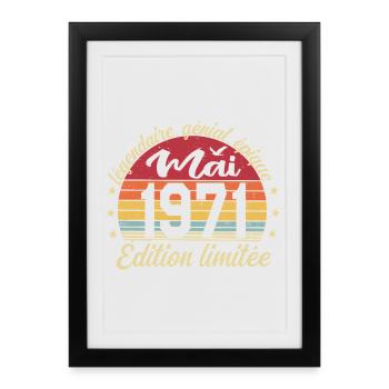 les légendes sont nées mai 1971 - Affiche encadrée (27 × 37 cm) - noir - Devant