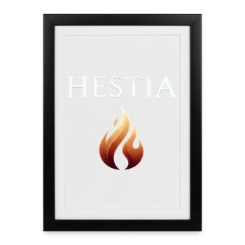 Graphique de la Flamme Hestia - Affiche encadrée (27 × 37 cm) - noir - Devant