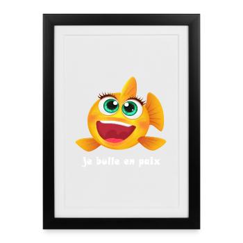 Poisson fun femme - Affiche encadrée (27 × 37 cm) - noir - Devant