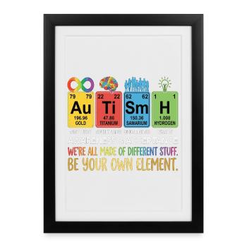 Autism Awareness Chemistry Neurodiversity - Framed poster (27 × 37 cm) - black - Front