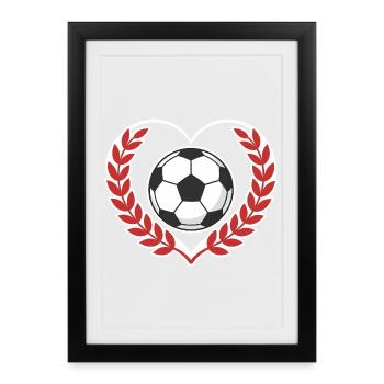 Boule en forme de cœur avec couronne de laurier - Affiche encadrée (27 × 37 cm) - noir - Devant