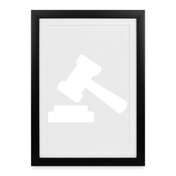 Avocat Droit Droit Avocat Balance Droit Judiciaire - Affiche encadrée (27 × 37 cm) - noir - Devant
