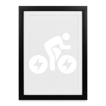 Vélo électrique, vélo électrique, tour à vélo - Affiche encadrée (27 × 37 cm) - noir - Devant
