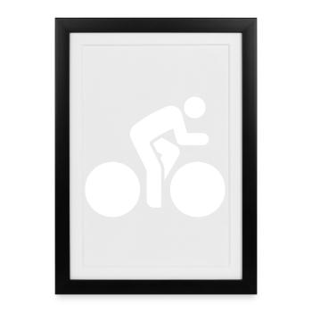 Cyclist, Bicycle, Road Bike, Bike Tour - Framed poster (27 × 37 cm) - black - Front