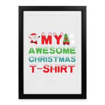 Awesome Christmas shirt - Framed poster (27 × 37 cm) - black - Front