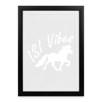 Magnifique cheval islandais en tölt – ISI Vibes - Affiche encadrée (27 × 37 cm) - noir - Devant