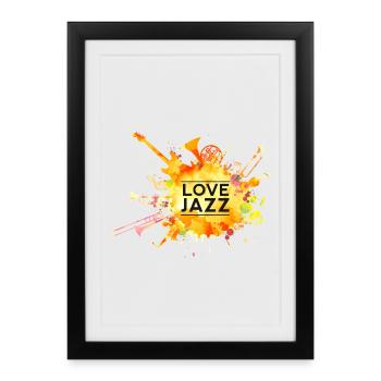 love jazz music concert wind band wind band - Framed poster (27 × 37 cm) - black - Front