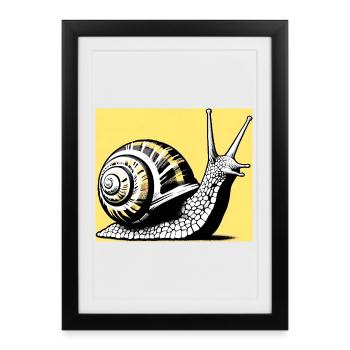 Escargot - Affiche encadrée (27 × 37 cm) - noir - Devant
