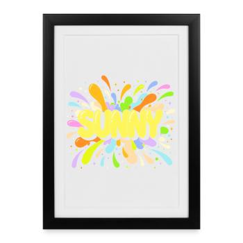 Sunny Burst Multicolor - Framed poster (27 × 37 cm) - black - Front