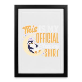 Pingouin mignon - Cadeau pour l’amoureux des manchots - Affiche encadrée (27 × 37 cm) - noir - Devant