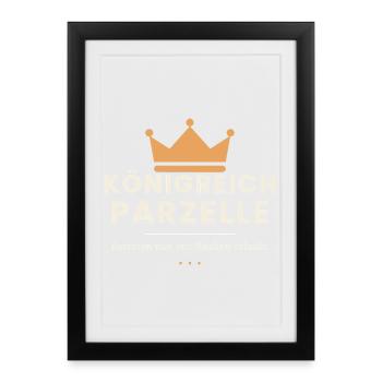 Königreich Parzelle – Kleingarten Spruch - Gerahmtes Poster (27 × 37 cm) - Schwarz - Vorne