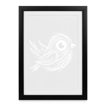 Minimal Line Art Minimalist Abstract Sketch Scribb - Framed poster (27 × 37 cm) - black - Front
