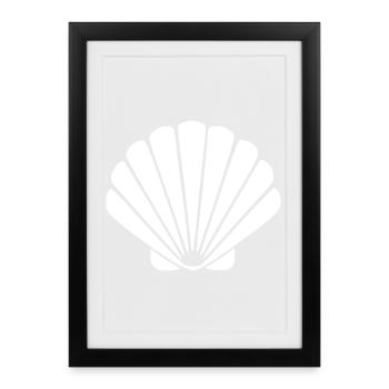 Scallop Shell Vacation Beach Travel Gift - Framed poster (27 × 37 cm) - black - Front