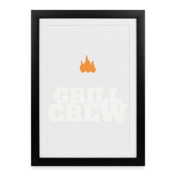 Équipe de grillage barbecue grillé Grill Master Team Fête des pères - Affiche encadrée (27 × 37 cm) - noir - Devant