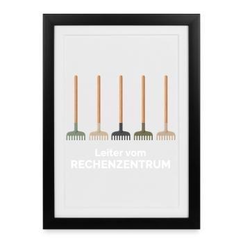 Rechenzentrum Gartenarbeit Landschaftsgärtner - Gerahmtes Poster (27 × 37 cm) - Schwarz - Vorne