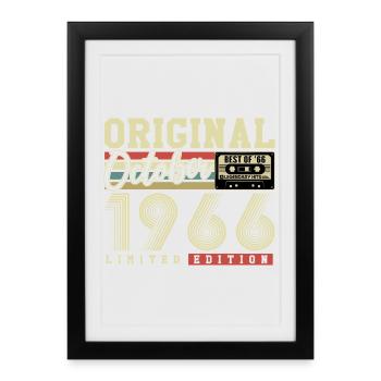 Original octobre 1966 – 60e anniversaire Rétro - Affiche encadrée (27 × 37 cm) - noir - Devant