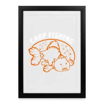 Fische_angeln_002_carp_fishing - Framed poster (27 × 37 cm) - black - Front
