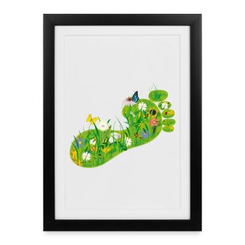 L'empreinte écologique - Affiche encadrée (27 × 37 cm) - noir - Devant