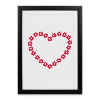Un cœur de fleurs - Affiche encadrée (27 × 37 cm) - noir - Devant