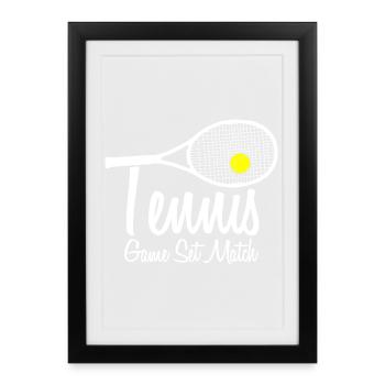 Tennis Match Tennis Player Gift Hobby - Framed poster (27 × 37 cm) - black - Front