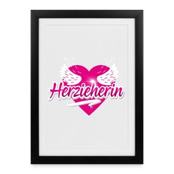 Erzieherin Erzieher - Gerahmtes Poster (27 × 37 cm) - Schwarz - Vorne
