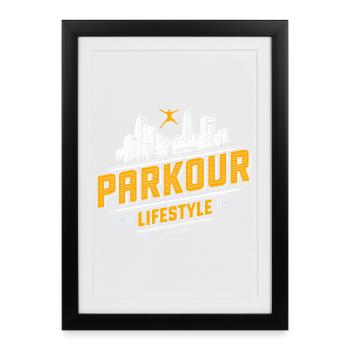 Parkour - Freerunning - Parcour - Framed poster (27 × 37 cm) - black - Front