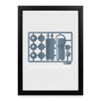 Le petit kit du joueur de pétanque - Affiche encadrée (27 × 37 cm) - noir - Devant