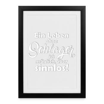 Schlager Musik Fan Party deutsche Musik - Gerahmtes Poster (27 × 37 cm) - Schwarz - Vorne